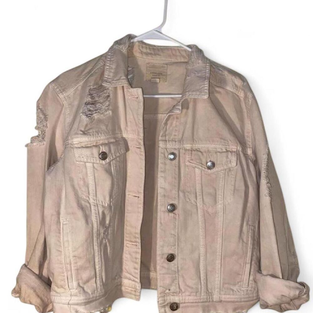American-eagle Women's Cream and Tan Jacket